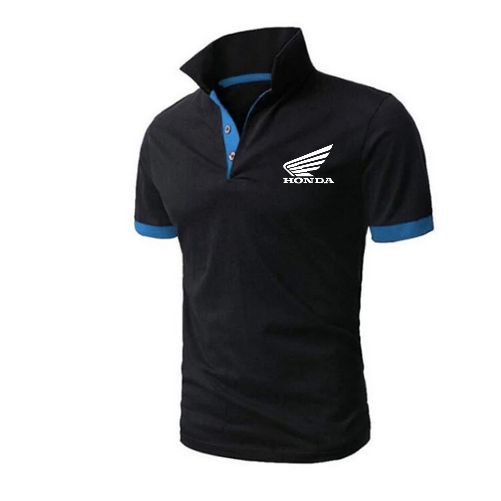 

2021New Men Honda LOGO Shirt Slim Fit Men Short Sleeve Shirt Office Formal Wear Casual Shirt Male Letter Printing Clothing AJ+12