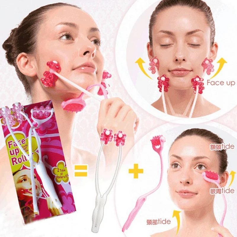 2 в 1 форме цветка роликовый массажер против морщин лица шеи Массаж для похудения