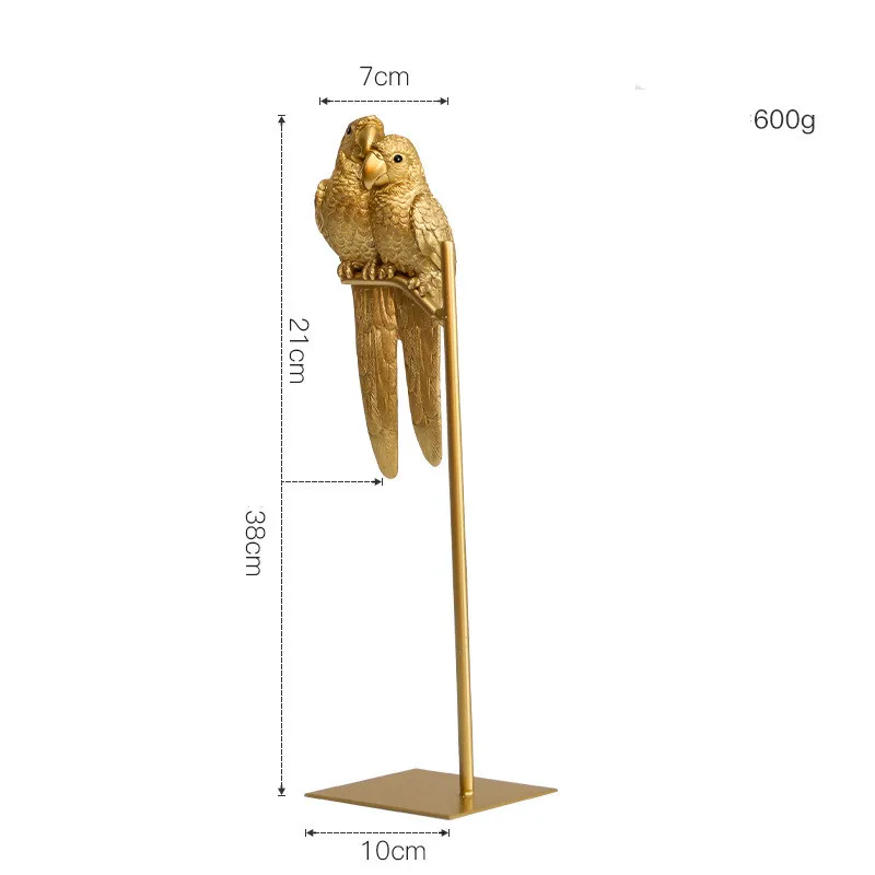 

Lucky Resin Couple Parrot Bird Sculpture Modern Art Creative Home Desktop Decoration Crafts Ornaments Housewarming Gifts Nordic