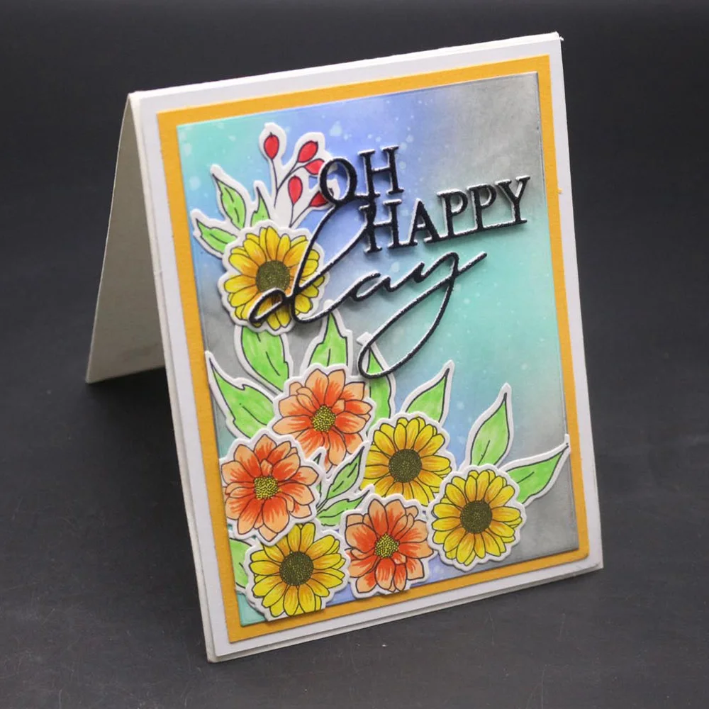 Надпись OH HAPPY Frame металлические Вырубные штампы украшение слов трокелла трафарет