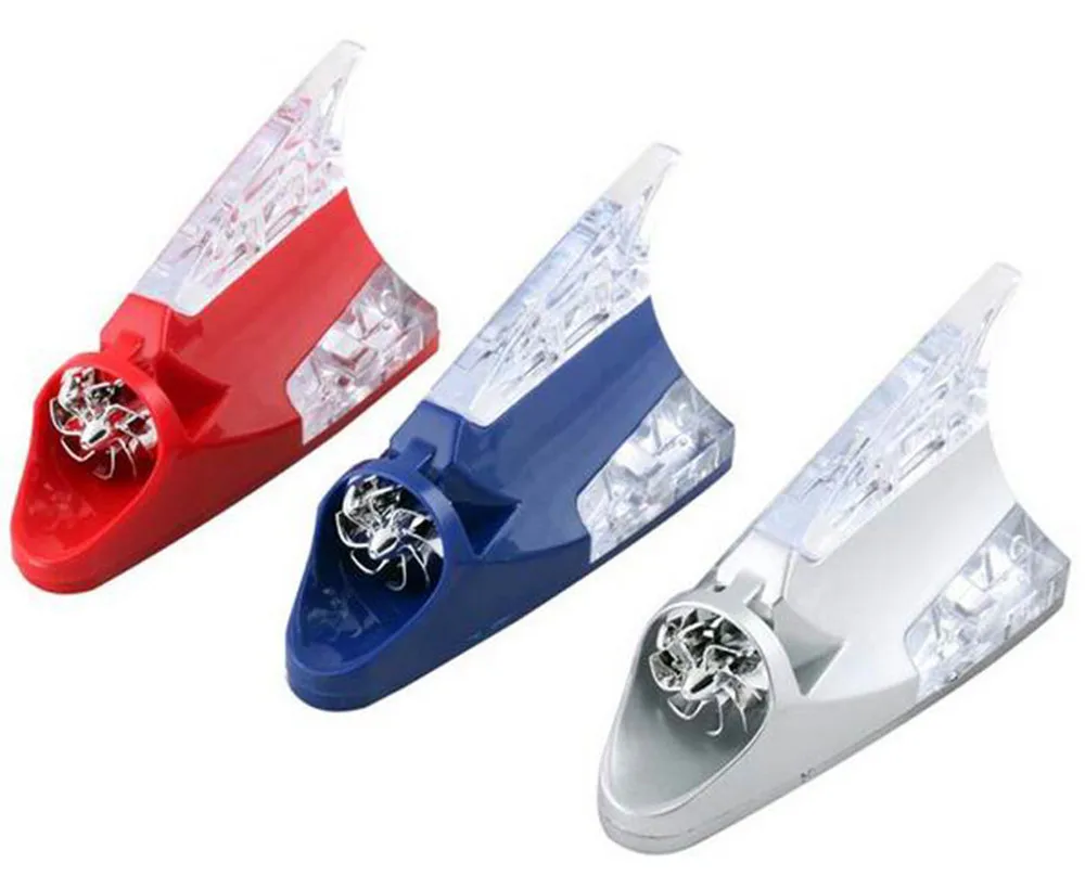 

Solar Energy Wind Driven Car Front Lights Anti-rear-end Shark Fin Antenna Light Car Styling
