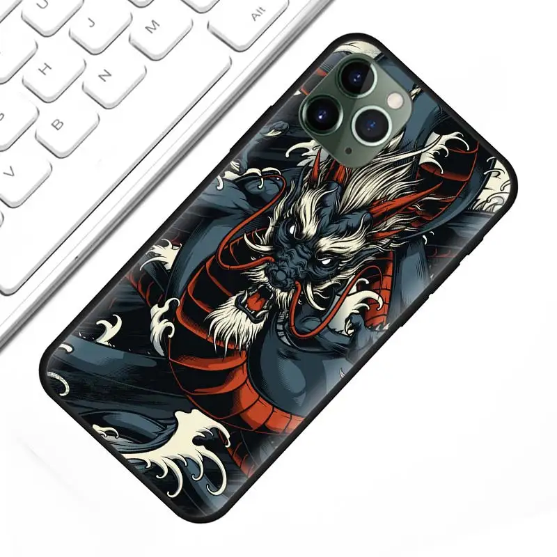 Dragon Tiger Pattern Case for Apple iPhone 14 13 11 7 8 Plus 12 Pro Max XR X SE 2020 XS Soft Phone Coque Shell Funda