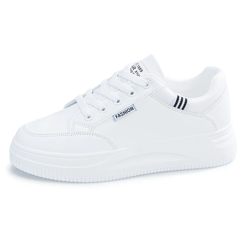 

Small White Shoes Women's Thick-Soled Fashion Casual Shoes Trifle Sports Shoes Low-Top Flat-Bottom Lace-Up Vulcanized Shoes
