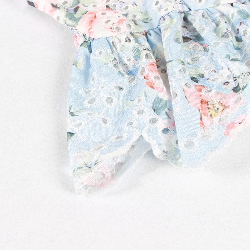 

CHICEVER Print Blouses For Women Slash Neck Sleeveless Patchwork Ruffles Hem Designer Hollow Out Women's Sexy Shirts 2021 Tide