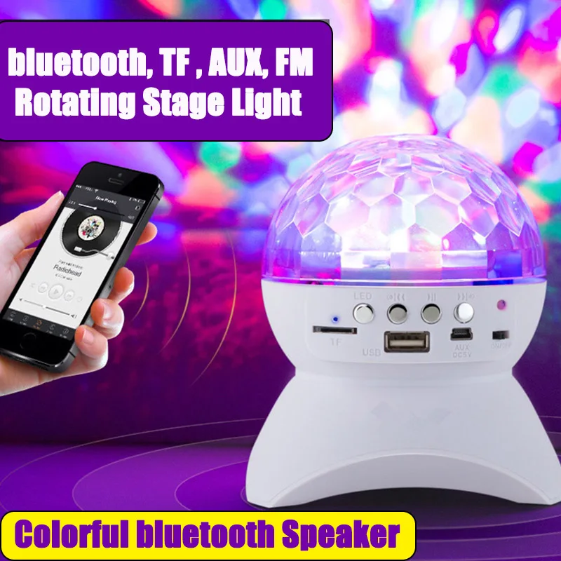 Беспроводной bluetooth Динамик сценический светильник RGB светодиодный хрустальный