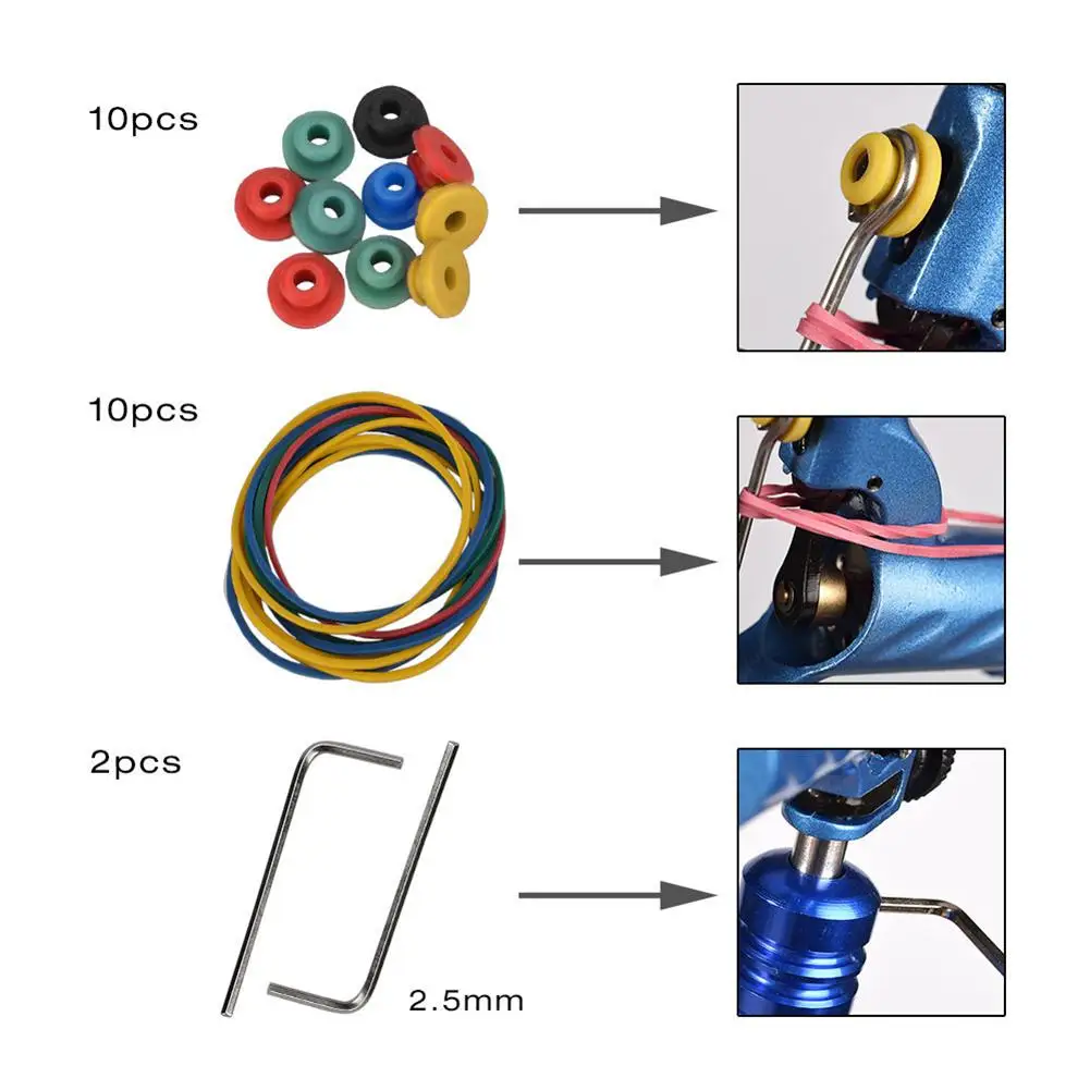 

XY Fancy Complete Golden Tattoo Machine Color Wheel Needle Pad Practice Accessories Set For Tattoo Starter WSTZ0053_04