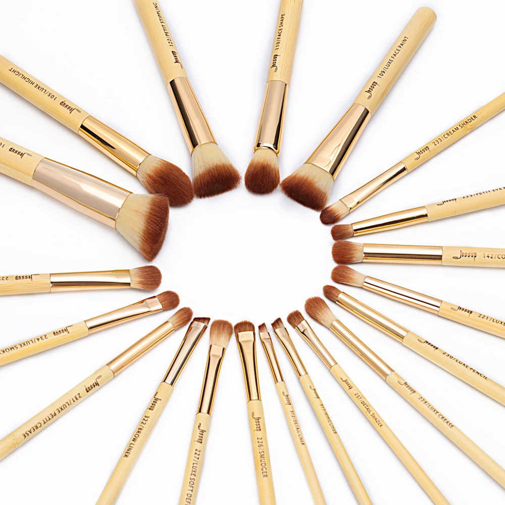Jessup кисти 20 шт бамбуковые Профессиональные для макияжа набор кистей Набор Кисти