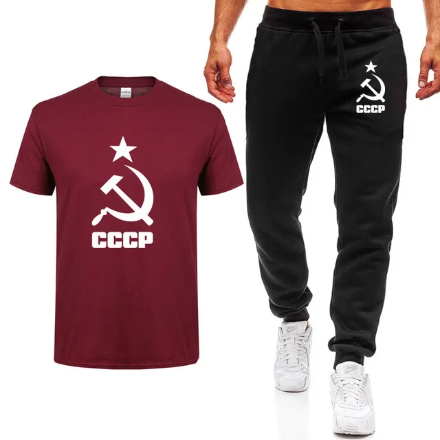 Летние футболки для мужчин CCCP русские советские мужские с коротким рукавом в