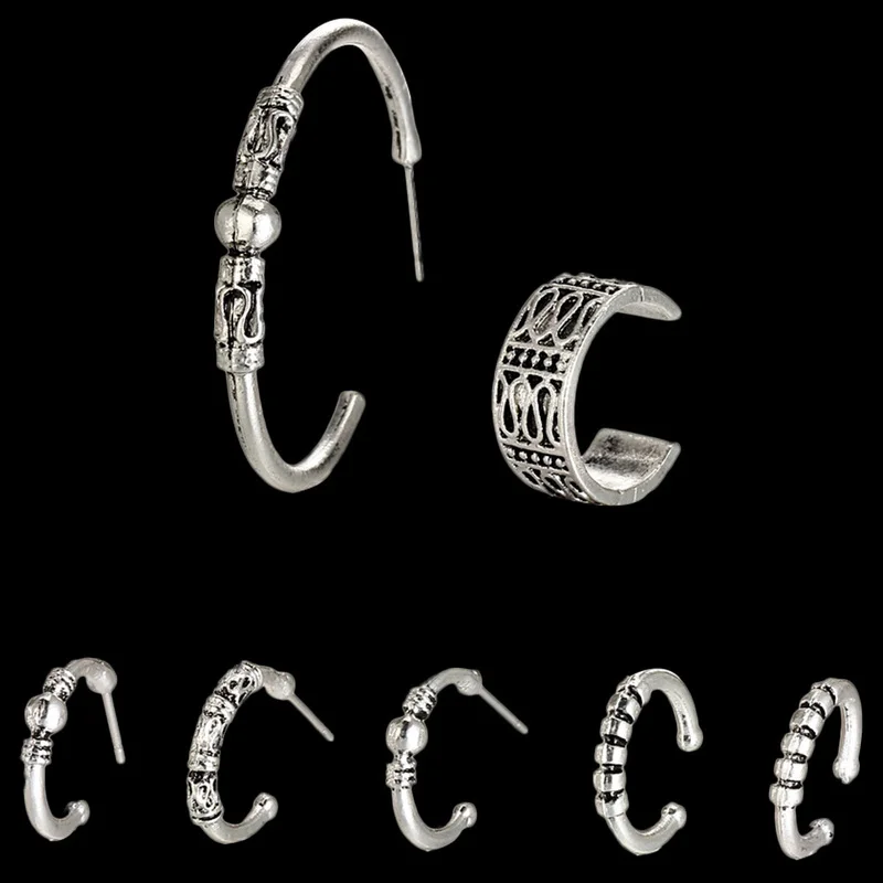 7 шт./лот металлические винтажные бесконечные серьги для женщин европейские