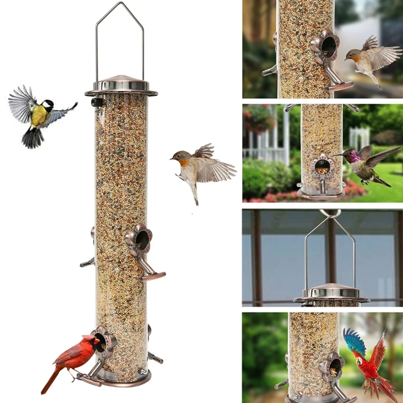 

Bird Feeder Portable Outdoor Feeding Tube Hanging Wild Birds Plastic Supplies Products Park Garden Tree Container 87HB