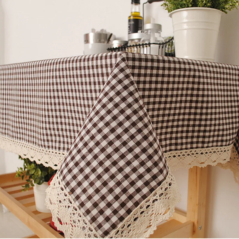 

The Korean Style Table Cloth on Behalf of a Thick Plaid Cloth Pastoral Tablecloth Table Cloth Factory Direct Sales