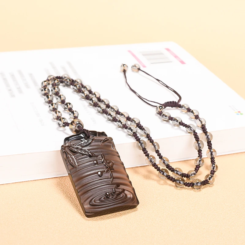 Natural icy Obsidian heart pure pendant men's talisman jadees women's money transfer Necklace | Украшения и аксессуары