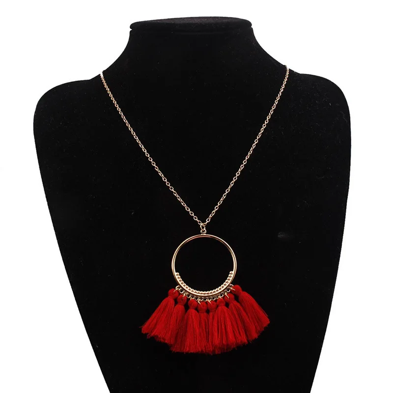 Много цветов длинное ожерелье с кисточками для женщин винтажный бренд оптовая