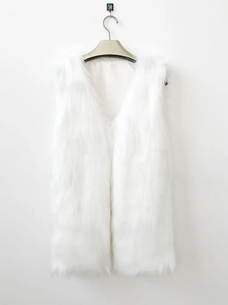 Especially Female Faux Fur Coat Women's Clothing 2021 NEW Fluffy Top Oversized High Quality Y2k Sleeveless Shaggy Luxury Jacket