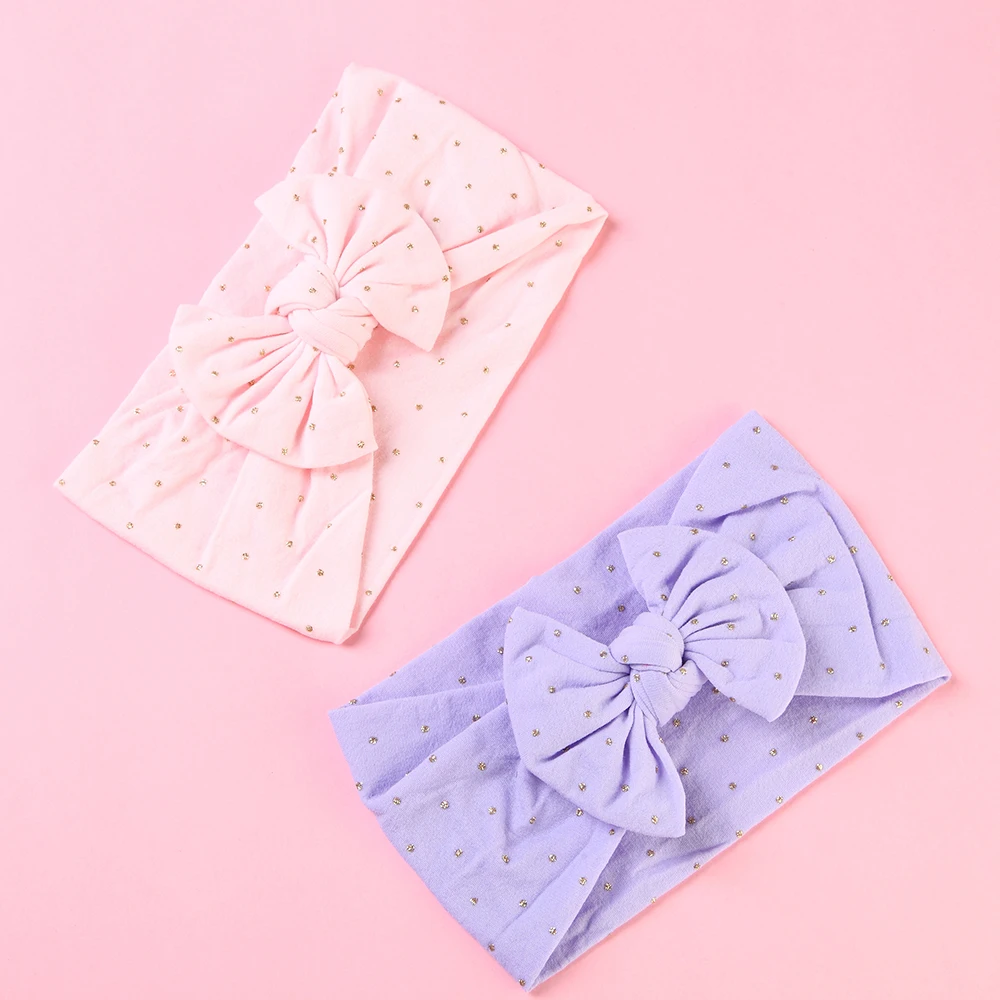 

New Gold Dot Newborn Headband For Children Turban Fashion Nylon Kids Headbands For Baby Girl Hair Band Hair Accessories Newborn