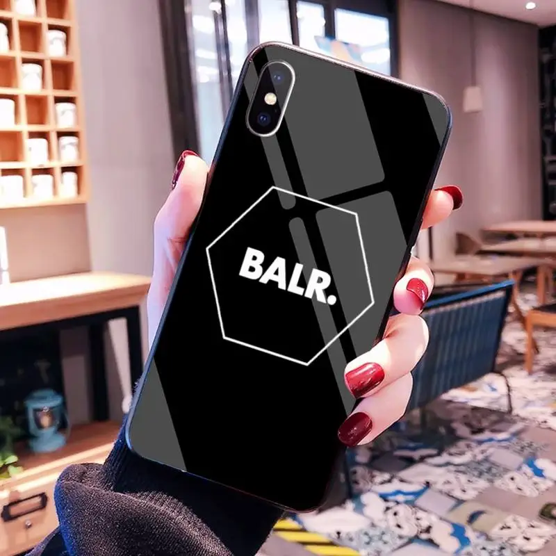 

HPCHCJHM Colorful Cute BALR. DIY Luxury Phone Case Tempered Glass For iPhone 11 Pro XR XS MAX 8 X 7 6S 6 Plus SE 2020 case