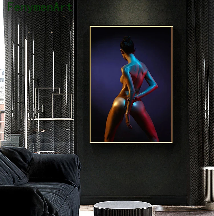 

Color Nude Woman Art Picture Body Photography Poster Print Nordic Sexy Girl Picture Modern Home Living Room Wall Decoration