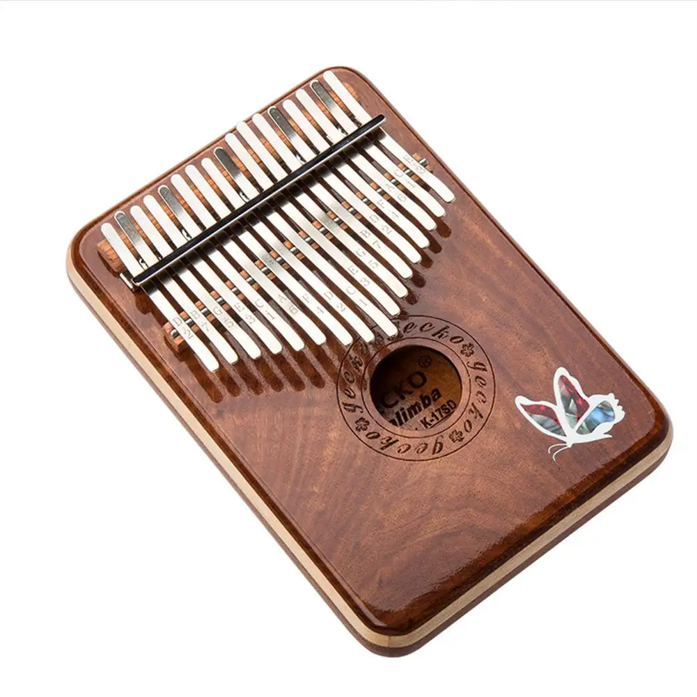 17 Keys Kalimba Mbira African Mahogany Finger Thumb Piano Wooden Keyboard Percussion Musical Instrument Gift