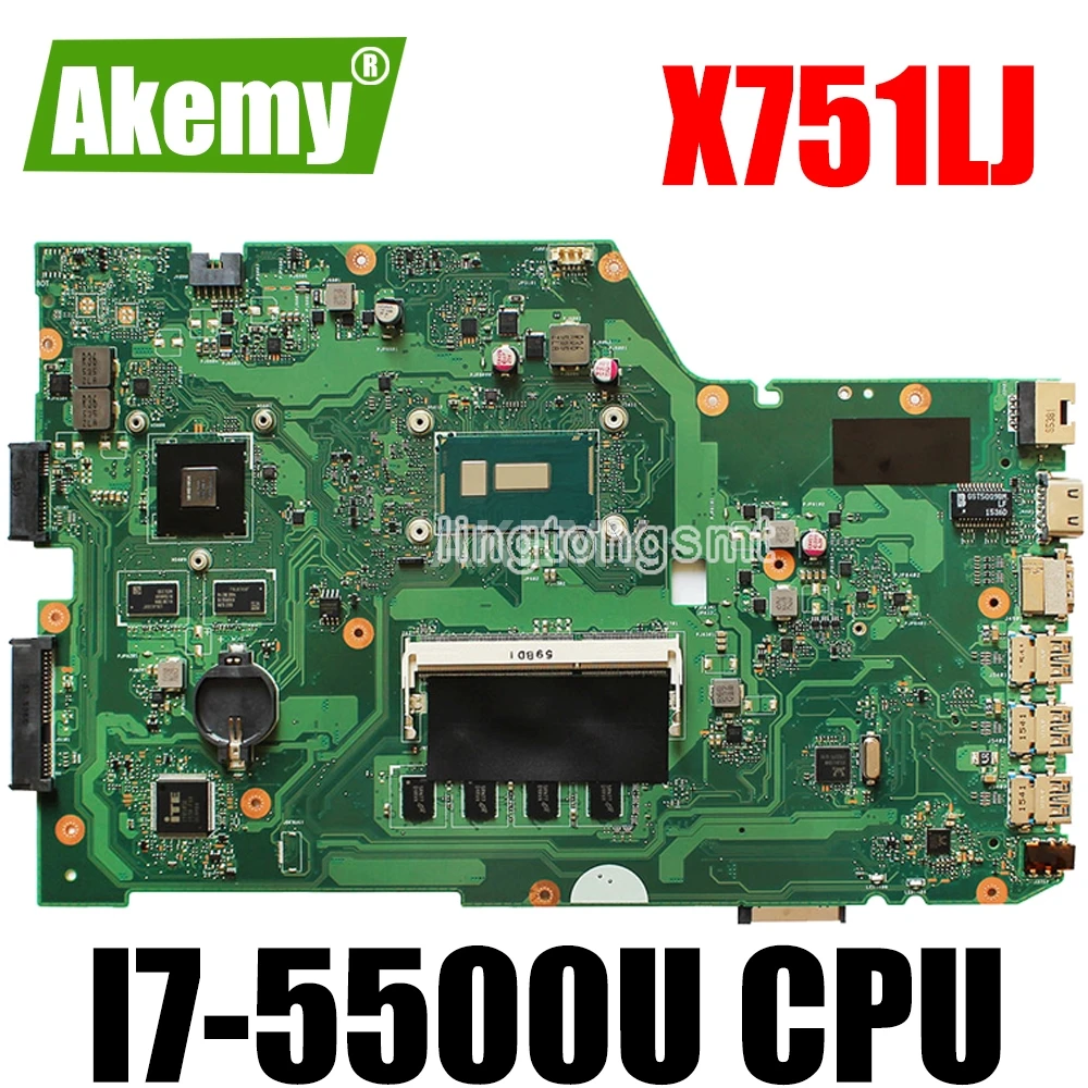X751LB материнская плата для ноутбука For Asus X751L K751L K751LN X751LD X751LJ Тест ОК I7 5500U ЦП GT920M 4 Гб
