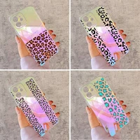 leopard print colorful phone case for iphone huawei honor 7 8 9 11 12 20 30 s x xs xr mini pro max plus laser transparent