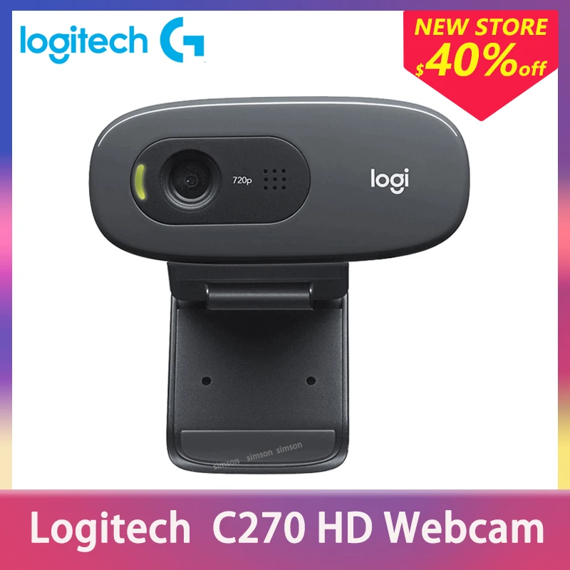 Logitech C270 HD веб камера видео 720P игровая Auchor прямая трансляция Встроенный Micphone