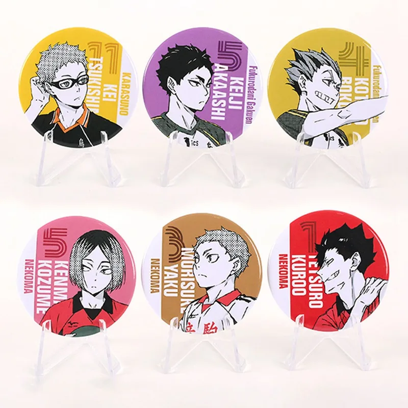Anime Haikyuu!! Enamel Pin Volleyball Boy Tsukishima Firefly Sun Xiang Cosplay Brooch Cartoon Bags Backpack Badge Button |