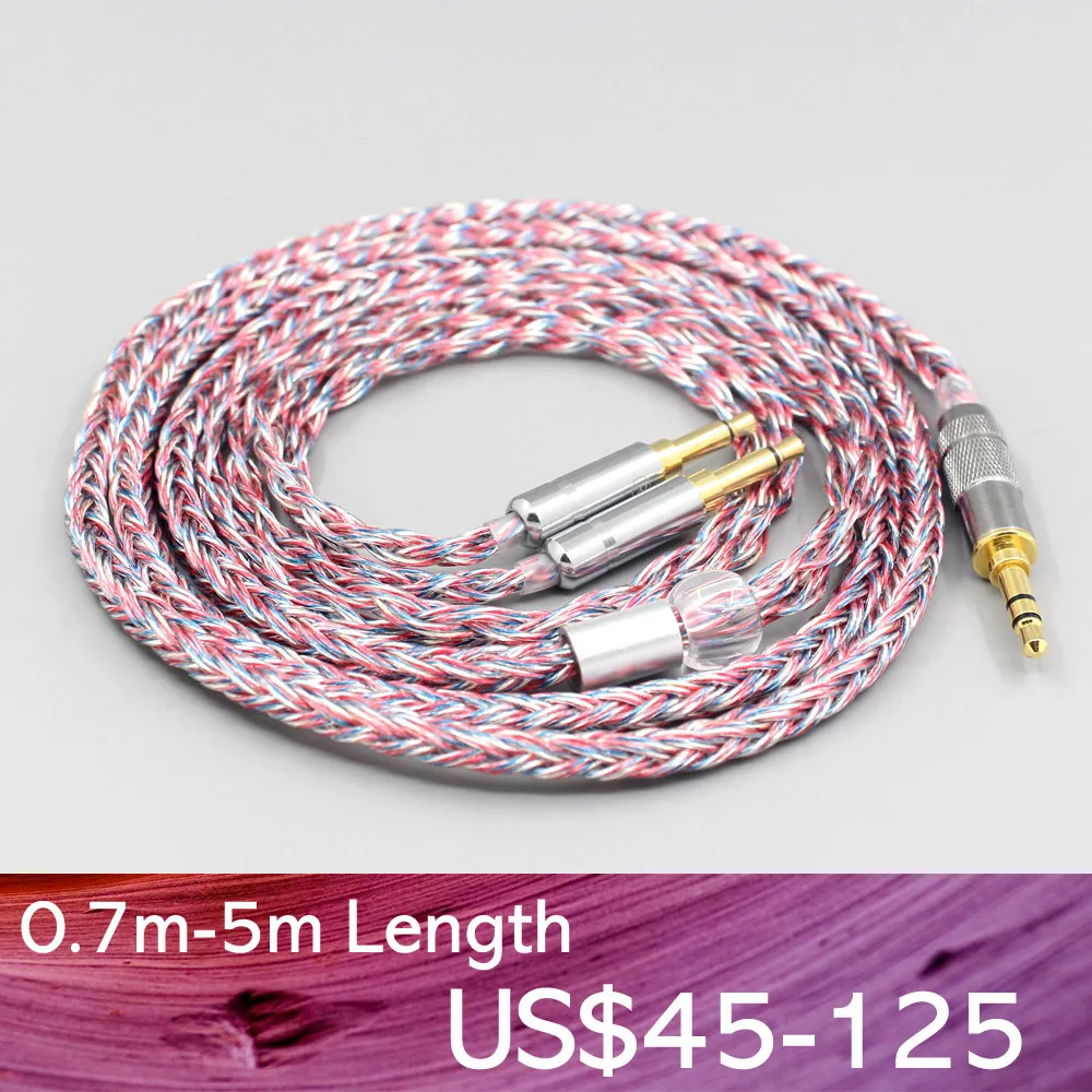 

LN007589 16 Core Silver OCC OFC Mixed Braided Cable For Pioneer Amiron Home Aventho Pioneer SE-MONITOR 5 SEM5 3.5mm Pin