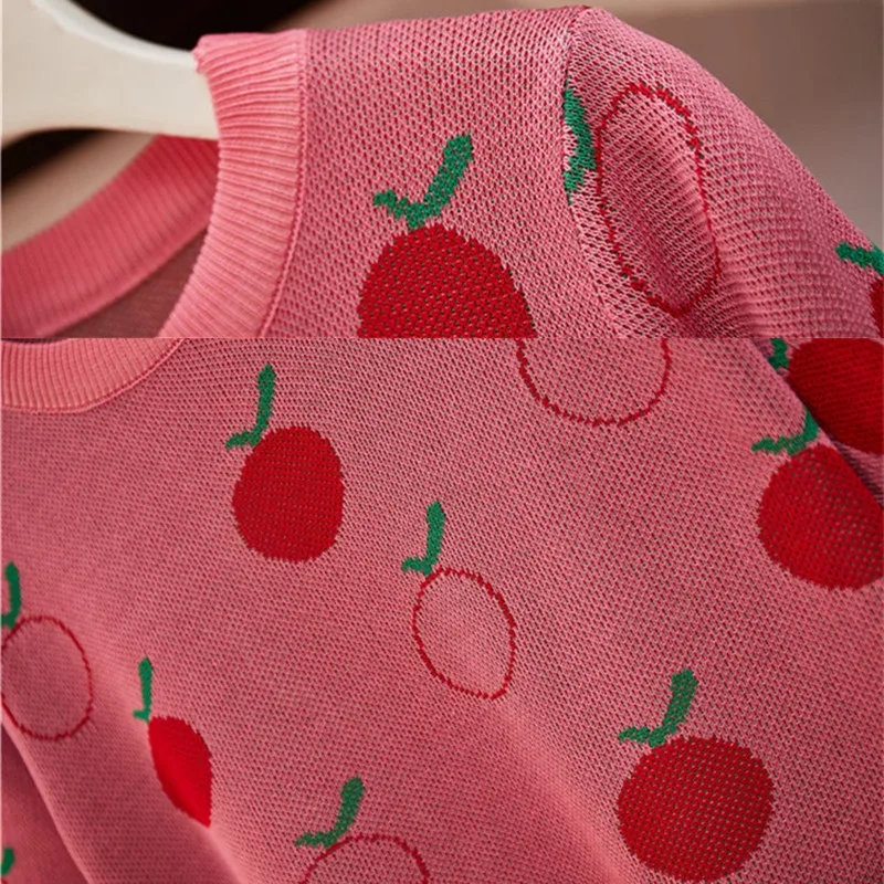 Женский комплект из двух предметов летний трикотажный жаккардовый свитер и