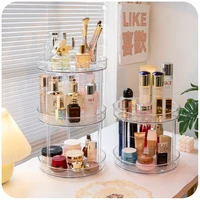 rotating cosmetic storage box acrylic transparent ins desktop finishing perfume tray skin care product rack 2021 new