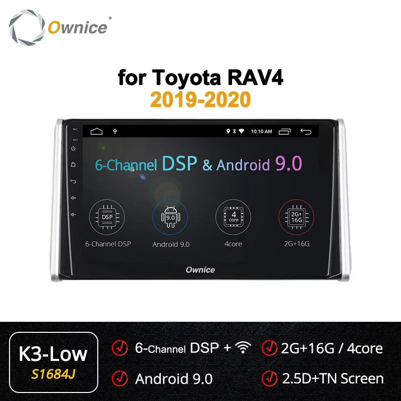 Ownice k3 k5 k6 2 Din 360 панорама DSP SPDIF Восьмиядерный Android 9,0 Автомобильный мультимедийный для Toyota RAV4 РАДИО 4G gps Navi - Цвет: S1684 K3  LOW