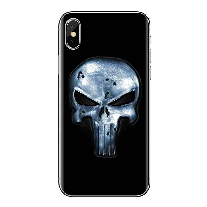For Samsung Galaxy J1 J2 J3 J4 J5 J6 J7 J8 Plus 2018 Prime 2015 2016 2017 comic The Punisher Skull Metal Soft Transparent Covers |