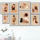 Для маленьких девочек и мальчиков, с изображением собаки, кота, кролика, утки, овцы, настенная живопись, холст, скандинавские постеры и принты, настенные фотографии, детская комната, декор для детской комнаты