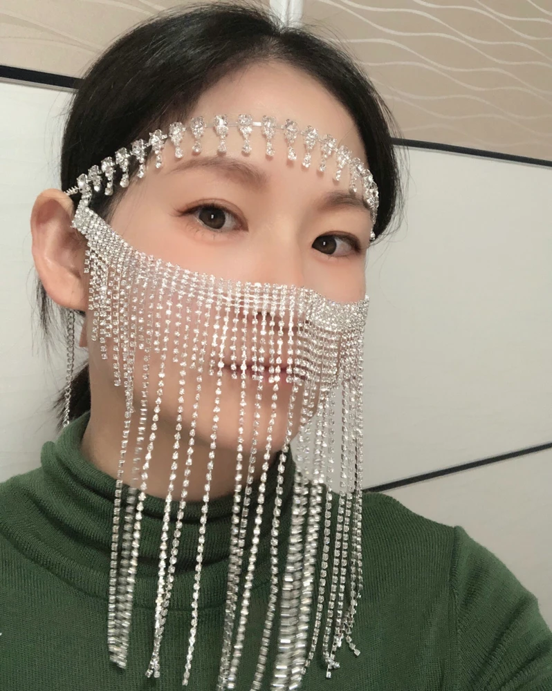 Ожерелье с бахромой для женщин воротник-чокер кисточками и кристаллами