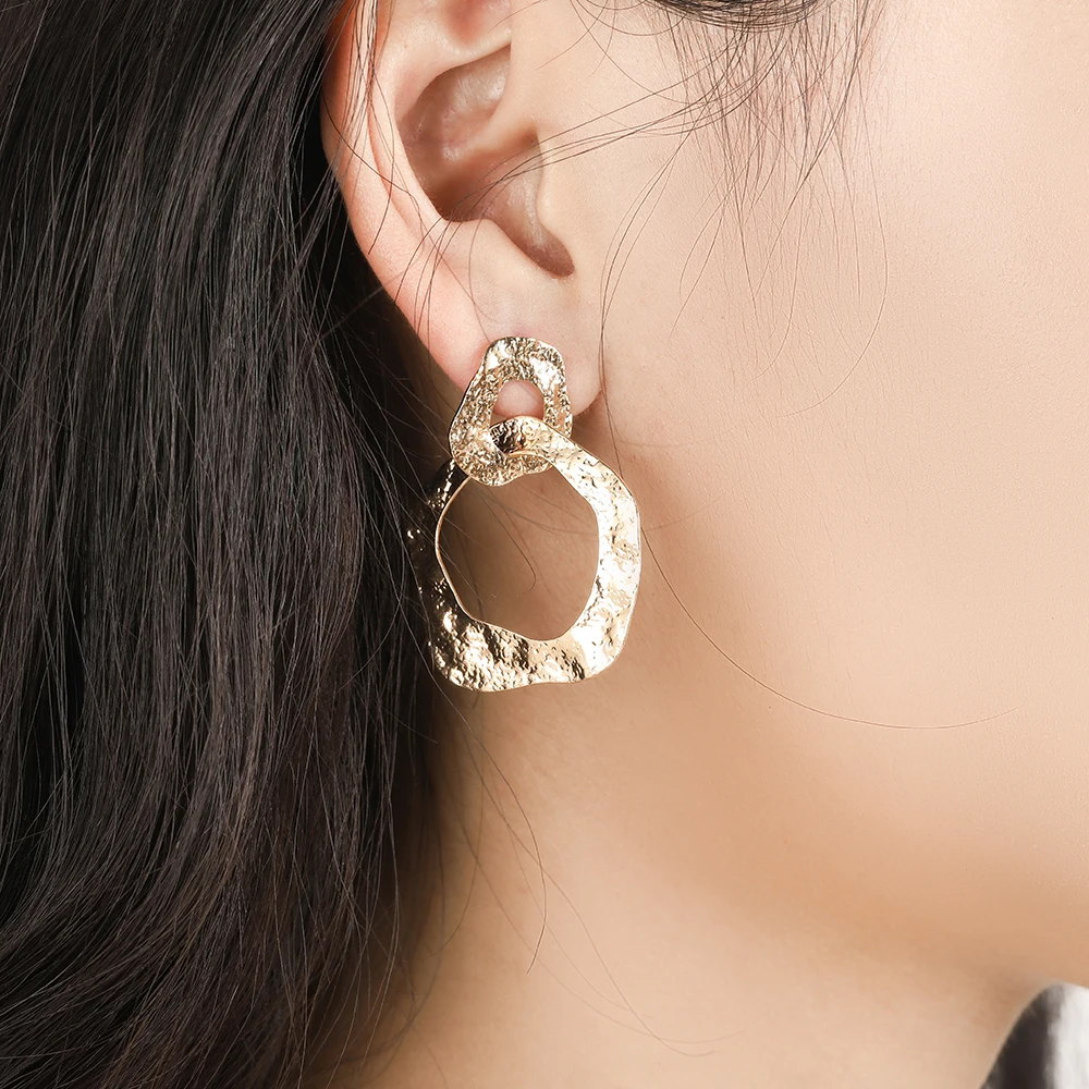 

WYBU Vintage Drop Earring For Women Geometric golden color Metal Statement Dangling Earing Bohemian Fashion Ear Jewelry Gift BTF