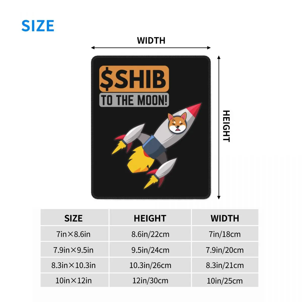 

$SHIB To The Moon Shiba Inu Token Cryptocurrency Mouse Pad Doge Bitcoin Non-Slip Soft Mat Rubber Computer Keyboard Desk Pad
