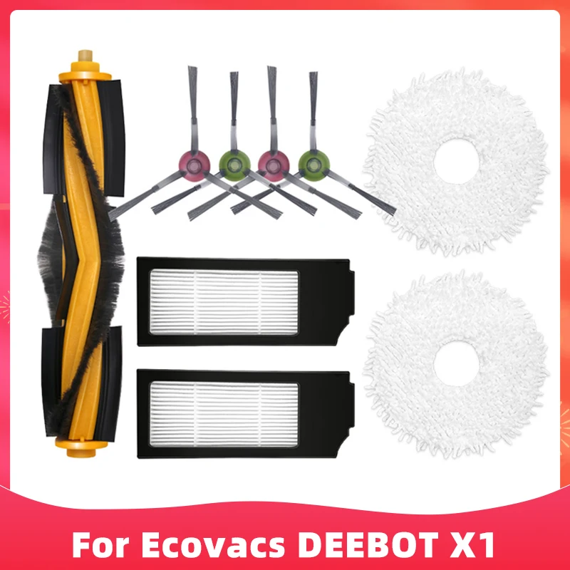 

Main Side Brush Hepa Filter Mop Rag Replacement For Ecovacs Deebot X1 TURBO / OMNI Robot Vacuum Cleaner Spare Parts Accessories
