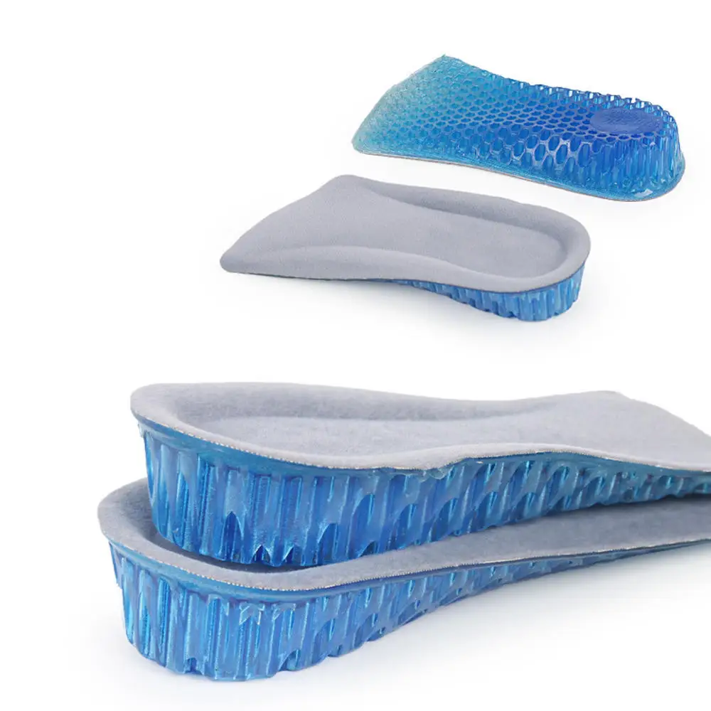 

Hot 1 Pair 3cm Women Men Comfortable Height Increase Insole Breathable Half Insole Heighten Heel Pad Cushion Pad Silicone