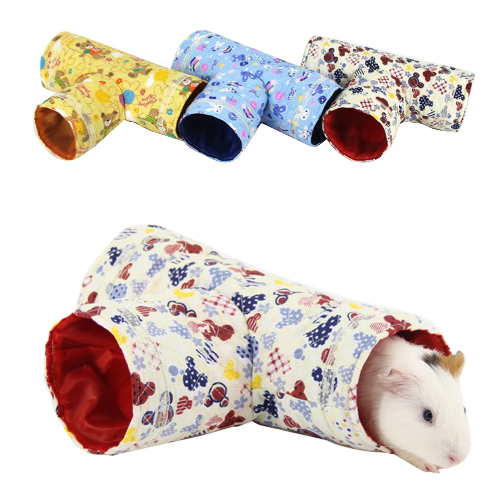 T-Shaped Pet Hamster House Tubes Toy Small Animals Guinea Pig Playing Tunnels Bed Nest For Rabbits Ferrets |