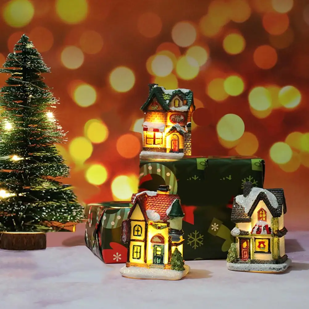 Новинка 2021 Рождественское украшение светильник Снежная каюта для пейзажа из