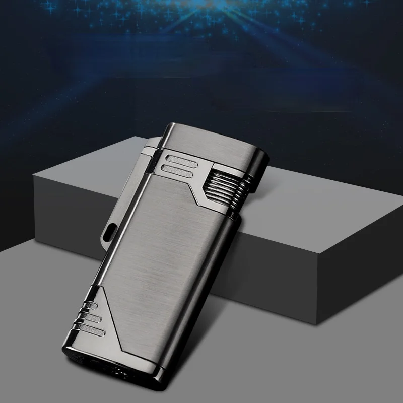 

Double Fire Straight Into Inflatable Windproof Lighter Portable Creative Briquets Et Accessoires Fumeurs Gadgets for Men Gifts