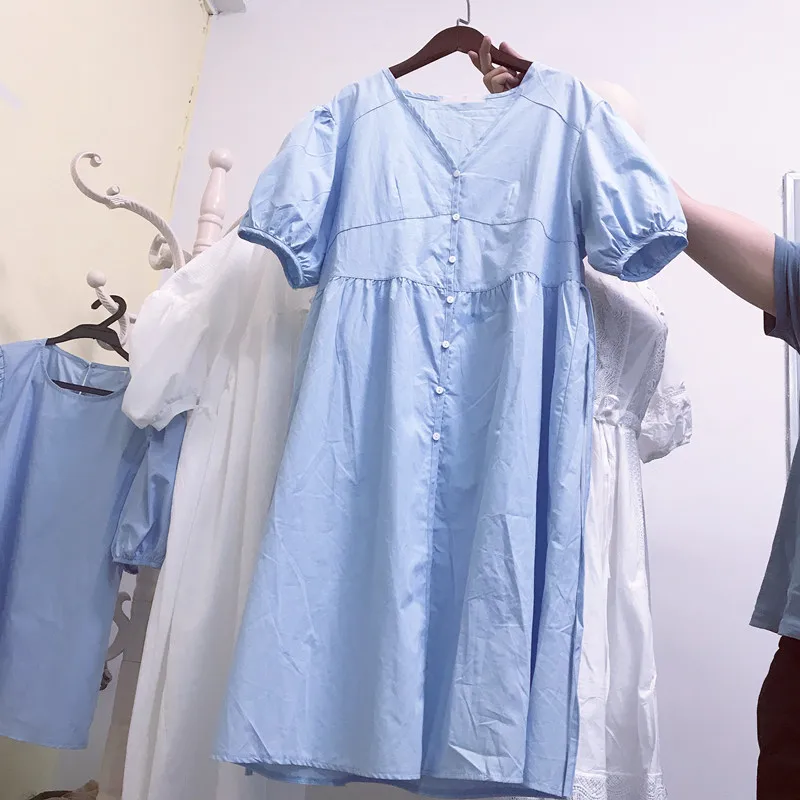 South Korea's East Gate 2020 new design bubble sleeve dress in the long casual tie loose-fitting thin woman | Женская одежда