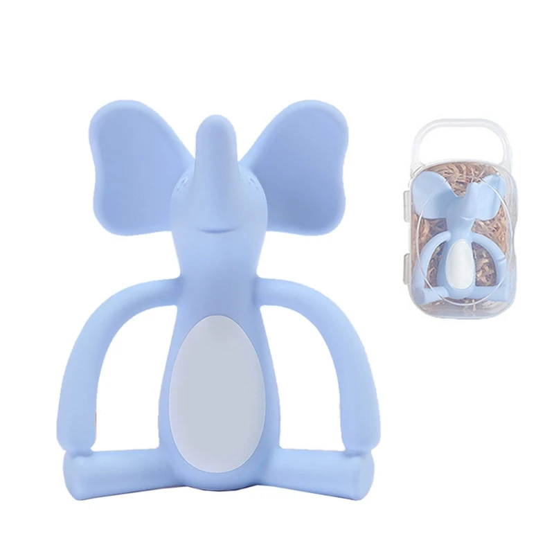 

Baby Silicone Teether Cartoon Elephant Teething Toy Infant Comfort Toys Gift XX9E