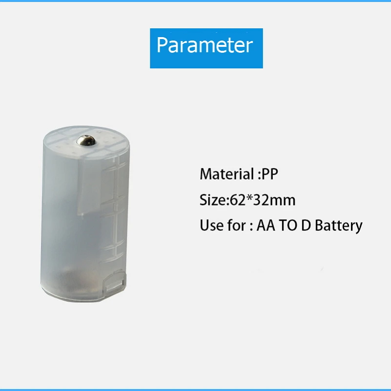 4 шт. прозрачный пластиковый держатель для батарей АА в D |
