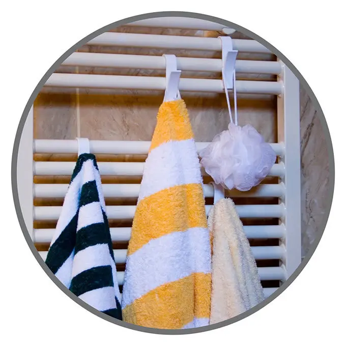 

6pcs Bath Hook Holder Towels Clothes Hanger Heated Radiator Storage Rack Bath Hook Closet Organizer Storage Rack Holder Hook