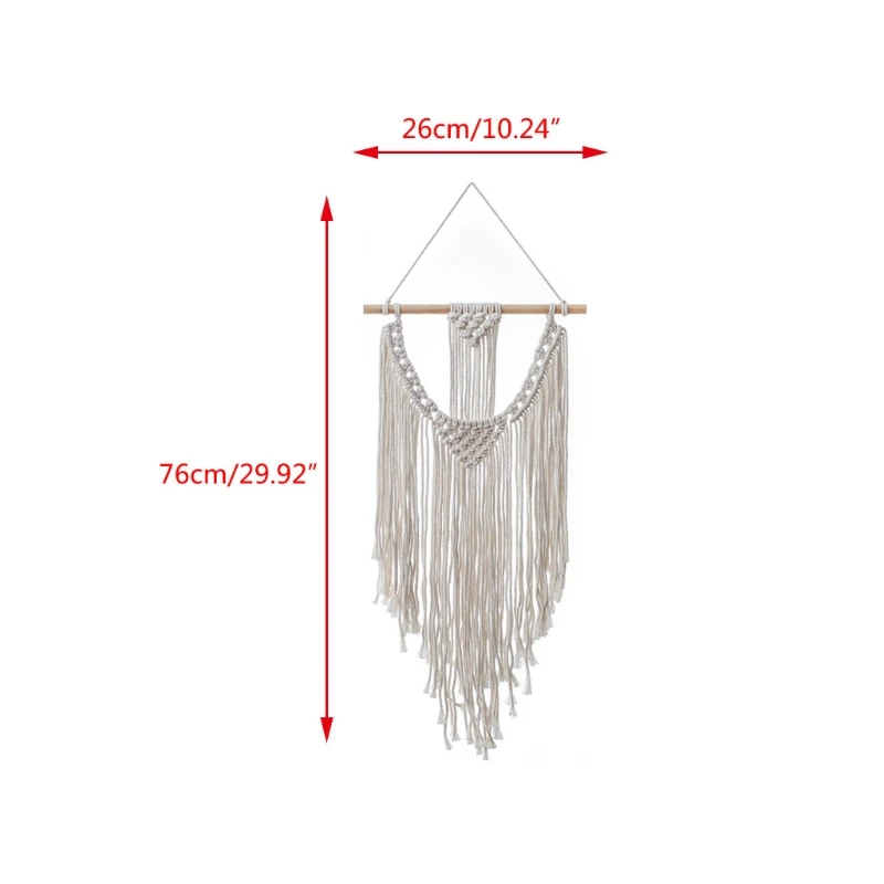 

Nordic Cotton Rope Woven Tassels Hanging Tapestry Bohemian Hollow Out Braided Geometric Macrame Wall Art Decoration K0AA