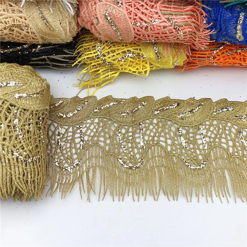 10 метров Винтаж множество дизайнов доступно Металлик вышитые Мотив блестящим