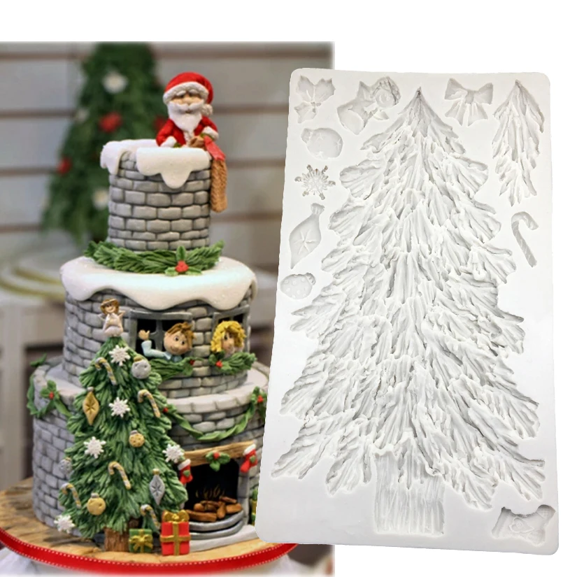 

Рождественская елка Силиконовая Форма Sugarcraft шоколадный кекс выпечки помадка украшения торта инструменты
