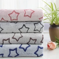coral fleece super soft flannel baby fluffy star blanket furry back seat cover baby swaddle blanket crib quilt newborn gift