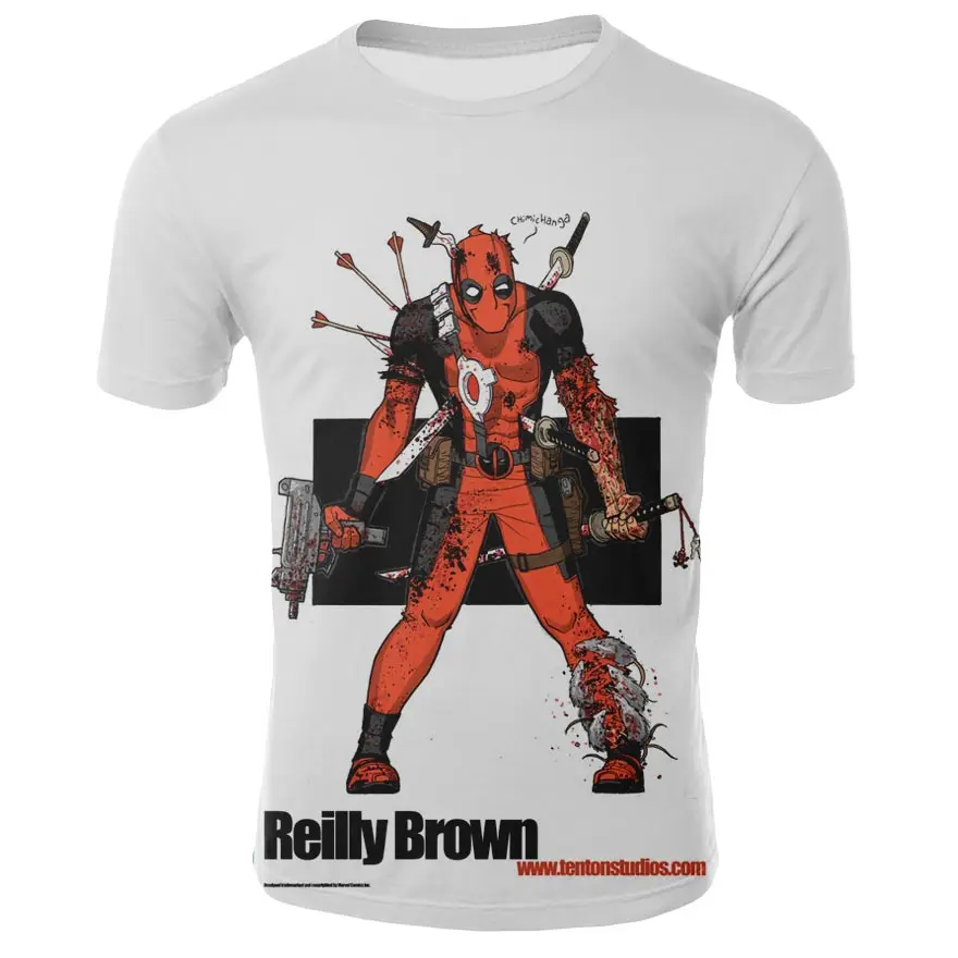 Ужас кровавый 3D Аниме мертвый официант модная крутая футболка мужская мода белая