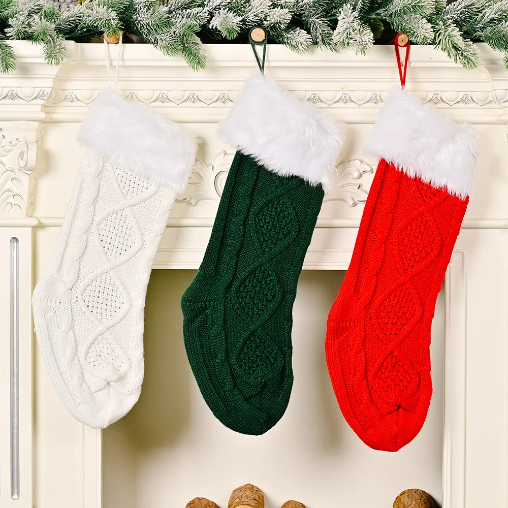 

Christmas Socks Candy Gift Bags Xmas Tree Decoration Children's Holiday Stockings Gifts For Home Navidad Door Ornaments Decor